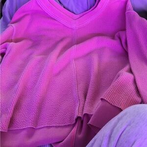 Aerie Soft Pink V-Neck Pullover